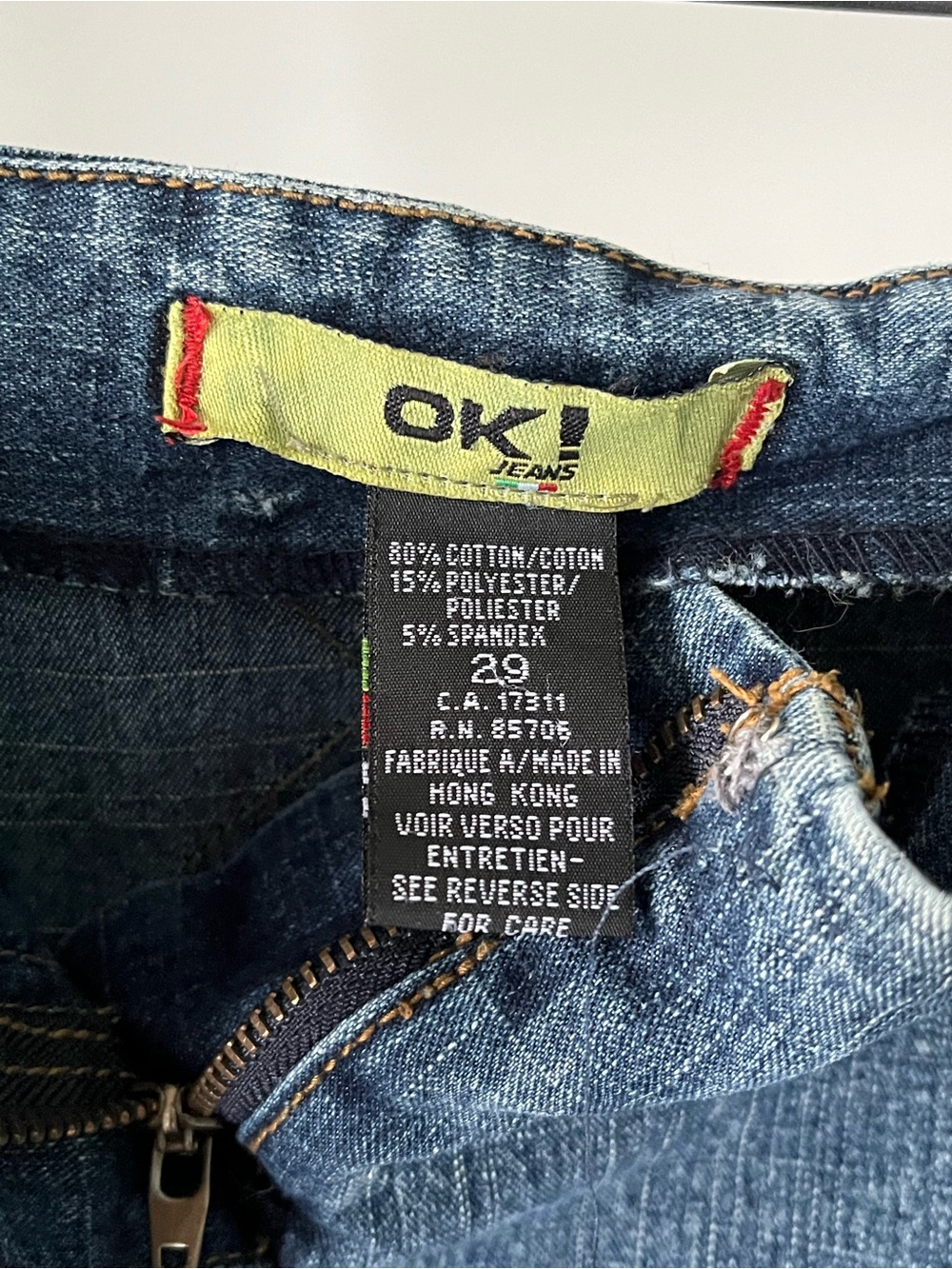 Vintage OK!Jeans Denim Patchwork Mini Skirt Size 29 - Picture 6 of 7